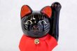 Photo1: Japanese Lucky Cat Tokoname ware YT Porcelain Maneki Neko slim black H25cm (1)