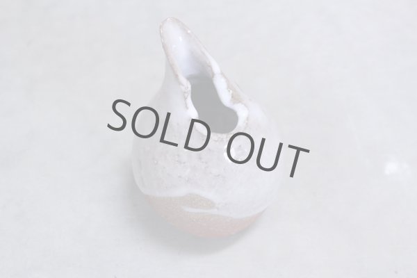 Photo5: Bizen ware pottery Sake bottle tokkuri white glaze kiri Tomoyuki Oiwa 300ml (5)