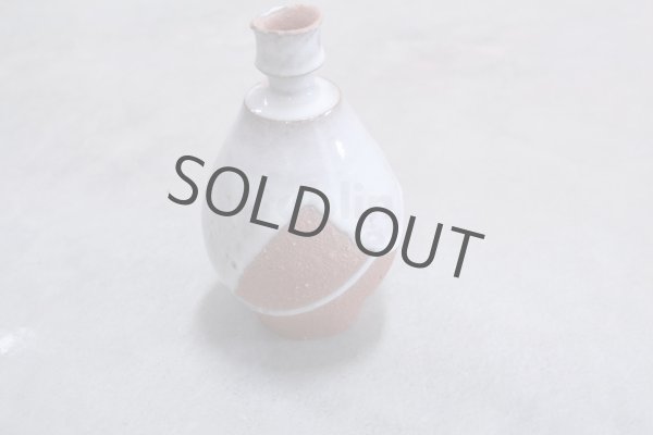 Photo7: Bizen ware pottery Sake bottle tokkuri white glaze Tomoyuki Oiwa 350ml (7)