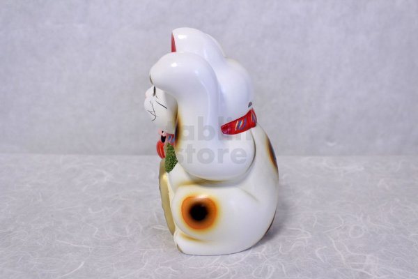 Photo7: Japanese Lucky Cat Tokoname ware YT Maneki Neko Daruma left hand H19cm (7)