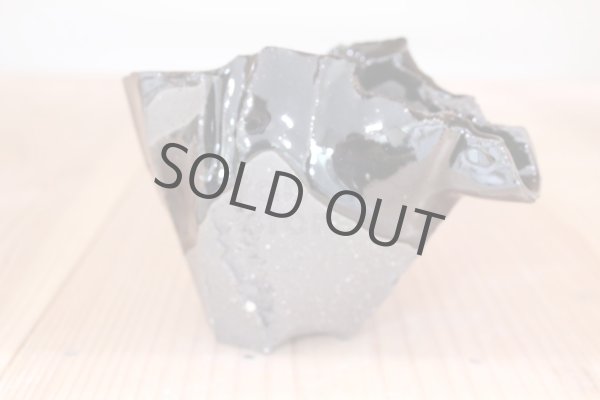 Photo6: Bizen ware pottery Sake bottle reishu black glaze Tomoyuki Oiwa 250ml (6)