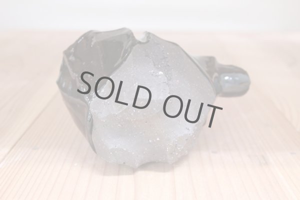 Photo4: Bizen ware pottery Sake bottle reishu black glaze Tomoyuki Oiwa 250ml (4)