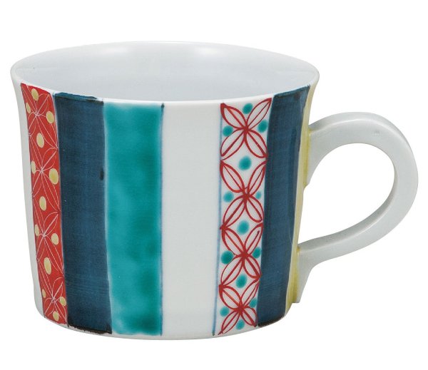 Photo2: Kutani Porcelain Japanese mug coffee tea cup komontogusa D 8.7cm (2)