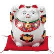 Photo6: Japanese Lucky Cat Kutani Porcelain Maneki Neko yonhachi kinmike H 14.5cm  (6)
