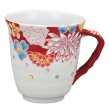 Photo9: Kutani Porcelain Japanese mug coffee tea cup hanazume D 9cm (9)