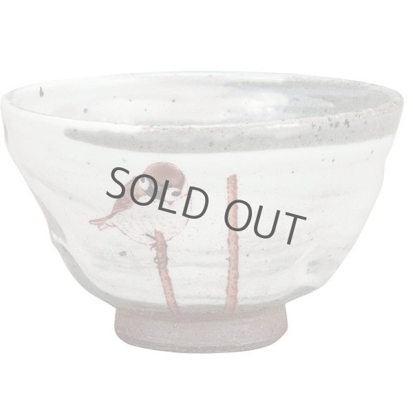 Photo12: Kutani porcelain Japanese Matcha chawan tea bowl kyoshu Black-capped Chickadees (12)