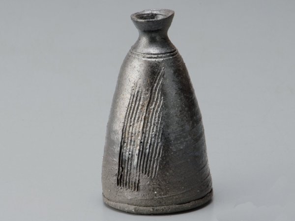 Photo1: Shigaraki Japanese pottery Vase small kushimekokusai  H 12.5cm  (1)