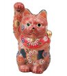 Photo3: Japanese Lucky Cat Kutani Porcelain Maneki Neko yon mori H 14cm  (3)