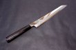 Photo4: SAKAI TAKAYUKI Limited Edition Ginsan Yasuki silver-3 steel Mirror Finish Ebony wood Kengata Kiritsuke Sashimi knife 300mm (4)