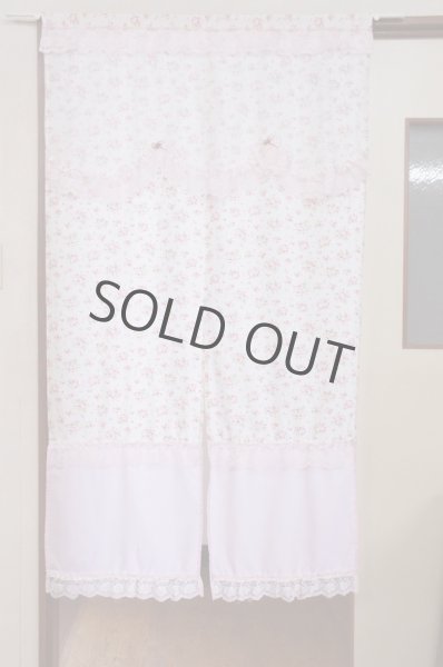 Photo1: Noren CSMO Japanese door curtain Fancy Flower white x pink 85 x 150cm (1)