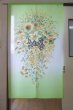 Photo1: Noren CSMO Japanese door curtain Feng-shui Flower green 85 x 150cm (1)