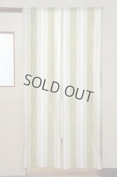 Photo1: Noren CSMO Japanese door curtain Striped green 85 x 170cm (1)