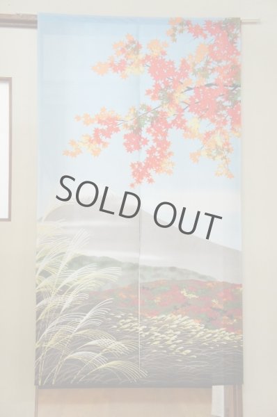 Photo1: Noren CSMO Japanese door curtain Four seasons Fuji (Autumn) 85 x 150cm (1)