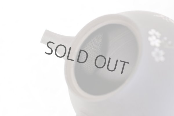 Photo11: Tokoname Japanese tea pot kyusu YT black butterfly sakura Seiho 180ml (11)