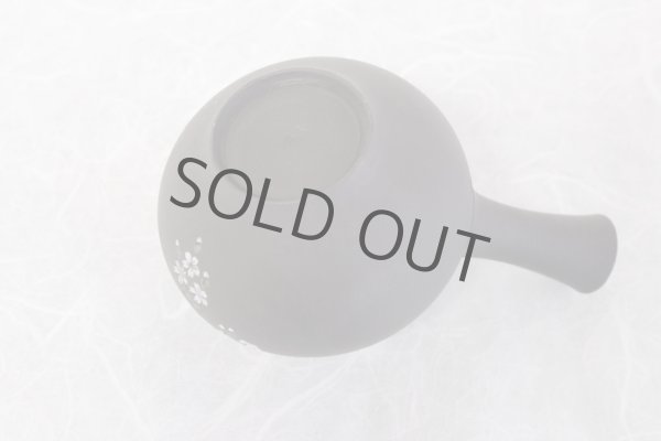 Photo12: Tokoname Japanese tea pot kyusu YT black butterfly sakura Seiho 180ml (12)