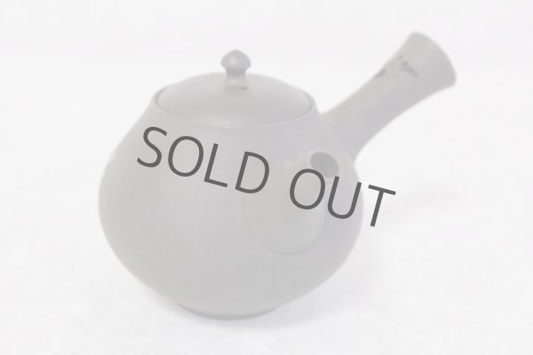 Photo6: Tokoname Japanese tea pot kyusu YT black butterfly sakura Seiho 180ml (6)