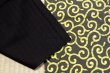 Photo2: Kyoto Noren SB Japanese batik door curtain Karakusa black yellow 85cm x 150cm (2)