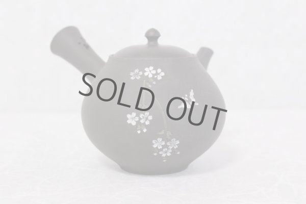 Photo16: Tokoname Japanese tea pot kyusu YT black butterfly sakura Seiho 180ml (16)