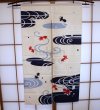 Photo5: Noren CSMO Japanese door curtain namima goldfish cotton  85 x 150cm (5)