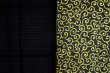 Photo5: Kyoto Noren SB Japanese batik door curtain Karakusa black yellow 85cm x 150cm (5)
