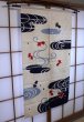 Photo1: Noren CSMO Japanese door curtain namima goldfish cotton  85 x 150cm (1)