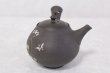 Photo5: Tokoname Japanese tea pot kyusu YT black butterfly sakura Seiho 180ml (5)