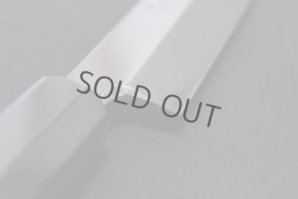 Photo8: SAKAI TAKAYUKI Limited Edition Ginsan Yasuki silver-3 steel Mirror Finish Ebony wood Kengata Sakimaru takohiki Sashimi knife 300mm (8)