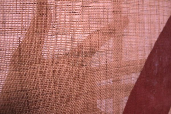 Photo6: Noren Mitsuru Japanese linen door curtain Kakishibu enso ben 88 x 150cm (6)