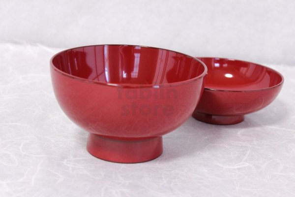 Photo4: Japanese Echizen Urushi lacquer soup bowl wan red zouni w/ lid D13.1cm  (4)