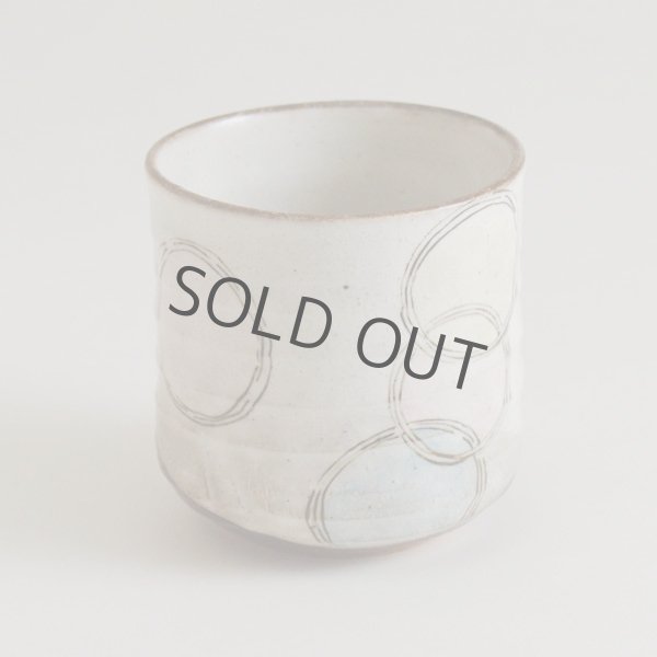 Photo5: Kutani Porcelain yunomi tea cup pottery tumbler marumon 380ml (5)