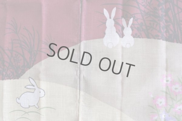 Photo5: Noren Japanese Curtain Doorway NM monn rabbit hana 85 x 150cm  (5)