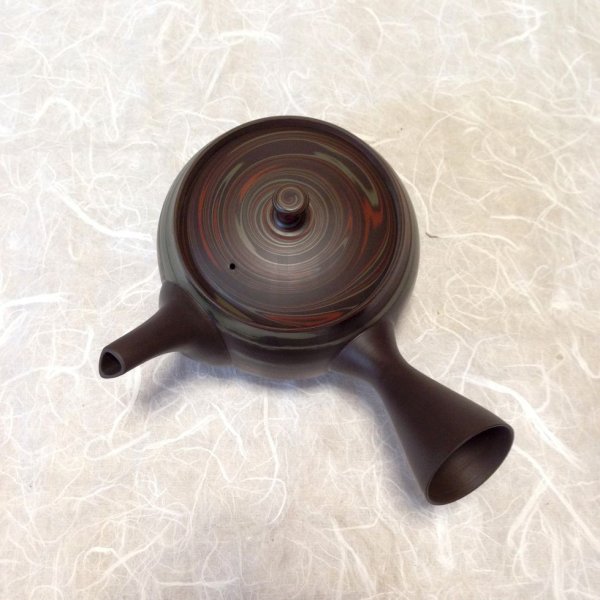 Photo9: Tokoname Japanese tea pot kyusu Tosen ceramic tea strainear nerikomi 310ml (9)