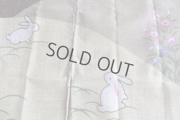 Photo4: Noren Japanese Curtain Doorway NM monn rabbit hana 85 x 150cm  (4)