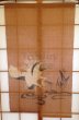 Photo5: Noren Mitsuru Japanese linen door curtain Kakishibu sagi egret 88 x 150cm (5)