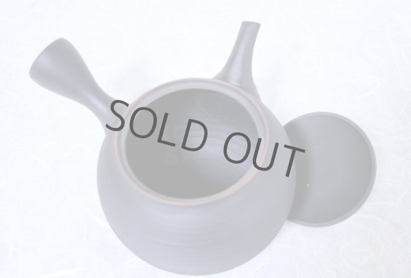 Photo8: Tokoname Japanese tea pot kyusu Gyokko ceramic tea strainer black sendan 480ml (8)
