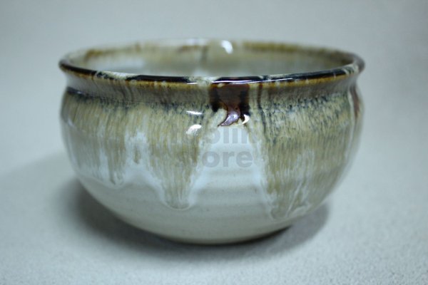 Photo3: Kiyomizu porcelain Japanese tea ceremony kensui tea bowl Sahei karatsu pottery (3)