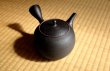 Photo1: Tokoname Japanese tea pot kyusu Gyokko ceramic tea strainer black sendan 480ml (1)