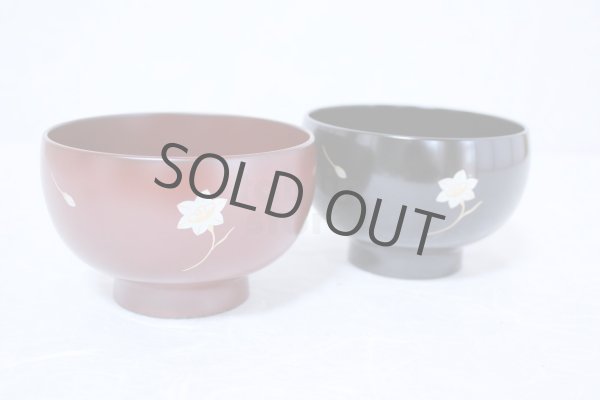Photo3: Japanese Echizen Urushi lacquer soup bowl wan suisen D10.7cm set of 2 (3)