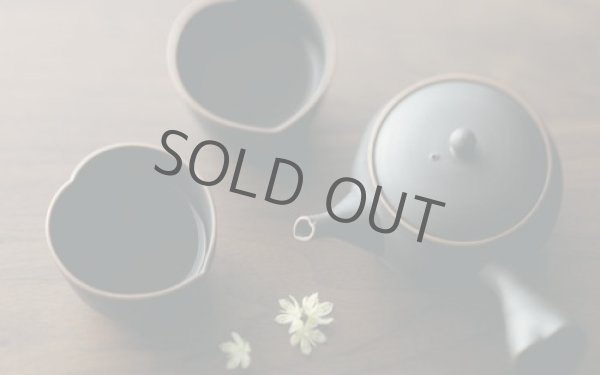 Photo2: Tokoname Japanese tea pot set Yukitaka heart-shaped ceramic tea strainer 230ml (2)
