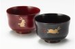 Photo10: Japanese Echizen Urushi lacquer soup rice bowl wan rabbit D10.3cm set of 2 (10)