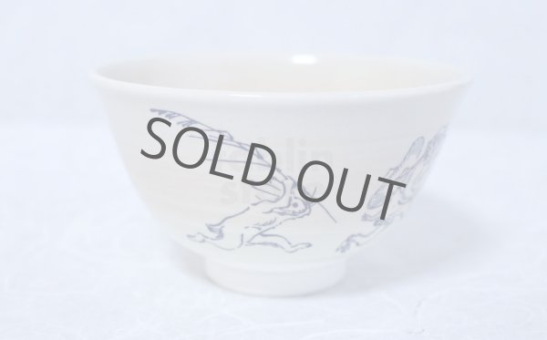 Photo2: Kiyomizu porcelain Hiroshi Japanese matcha tea bowl chawan rabbit chojyu (2)