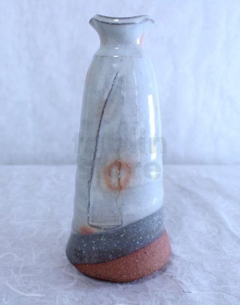 Photo9: Hagi yaki ware Japanese vase Gohonte hanaike Hazuki H 23.5cm (9)