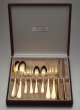 Photo1: Arasawa Flatware Set stainless cutlery gold color finish bloom made in Japan (1)