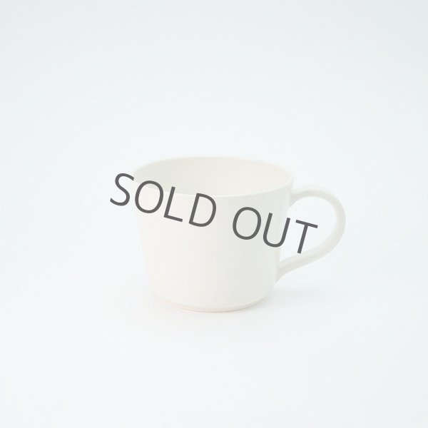 Photo1: Kiyomizu Japanese pottery tea mug coffee cup Daisuke itome white kaku 140ml (1)