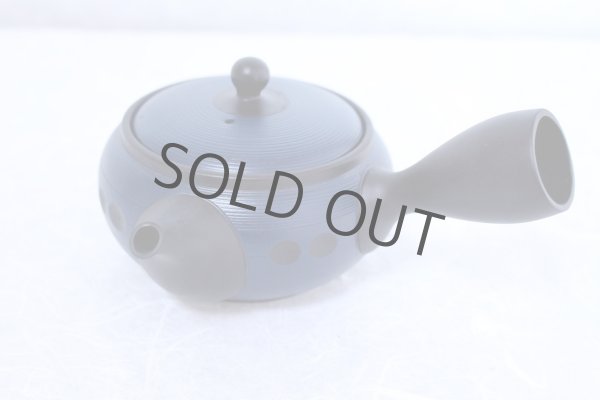 Photo2: Tokoname yaki ware Japanese tea pot Tosei navy-blue ceramic tea strainer 290ml (2)