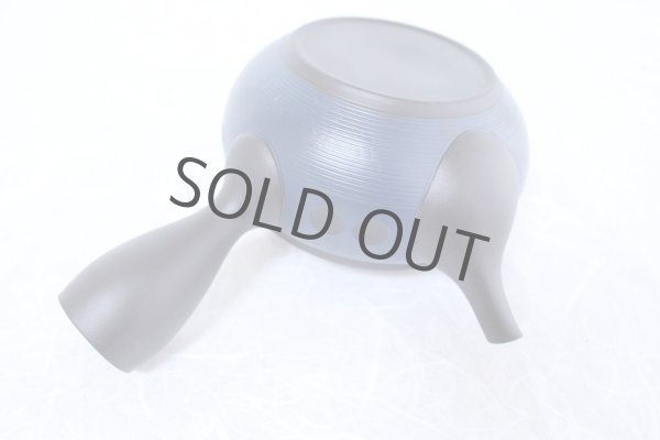 Photo6: Tokoname yaki ware Japanese tea pot Tosei navy-blue ceramic tea strainer 290ml (6)