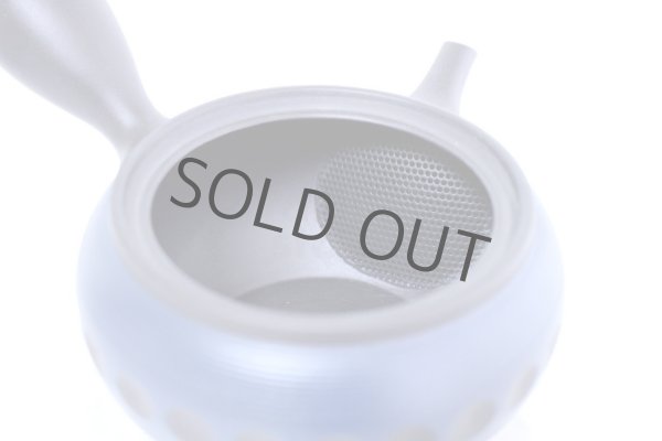Photo4: Tokoname yaki ware Japanese tea pot Tosei navy-blue ceramic tea strainer 290ml (4)