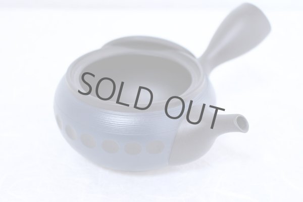 Photo3: Tokoname yaki ware Japanese tea pot Tosei navy-blue ceramic tea strainer 290ml (3)