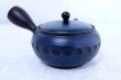 Photo1: Tokoname yaki ware Japanese tea pot Tosei navy-blue ceramic tea strainer 290ml (1)