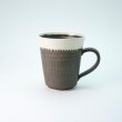 Photo1: Kiyomizu Japanese pottery tea mug coffee cup Daisuke white-line black 250ml (1)